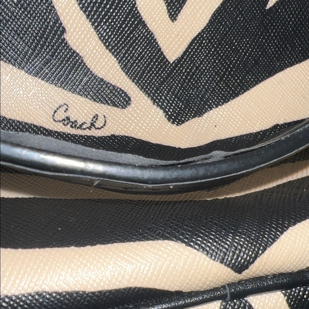 Coach Zebra Print Tote - Black and Tan - Picture 8 of 11